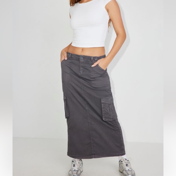 Garage Dresses & Skirts - Garage Charcoal Cargo Maxi Skirt